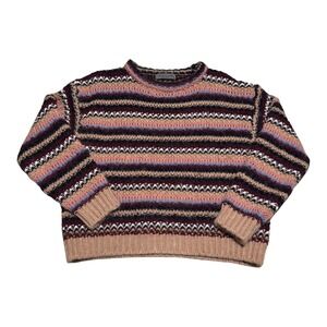 Elsamanda Italy Made Multicolor Striped Alpaca Blend Sweater Women's Medium